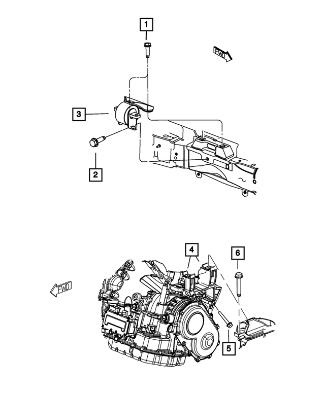 6104225AA - 3.6L Gas; Engine: Hex Flange Head Bolt, Mounting for Mopar Image