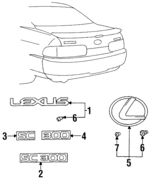 7547124140 - Body: Nameplate for Lexus: SC300 Image