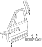 25543684 - Body: Lower Cladding Retainer Clip for Cadillac: Seville | Oldsmobile: 88, LSS, Regency Image