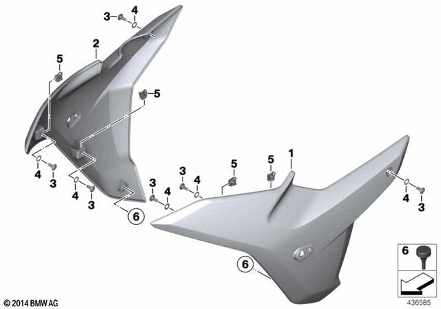 46638548069 - Frame and Mounting Parts: Fairing Side Section, Left - Rohteil/blank for BMW-Motorrad Image