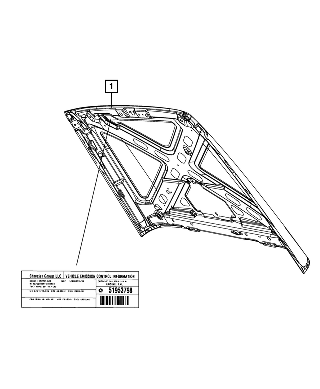 68400110AA - : Vehicle Emission Control Information Label for Mopar Image