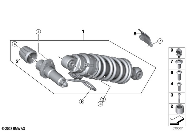 33547105134 - : Spring Strut, Rear        for BMW-Motorrad Image