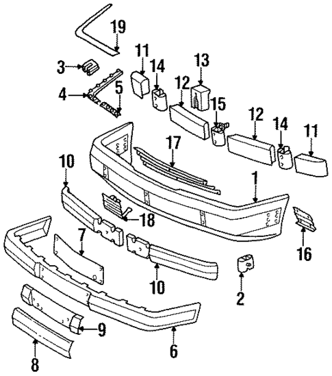 Bumper & Components - Front for 1990 Mercedes-Benz 300 CE #0