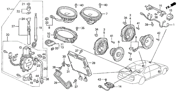 Radio Antenna - Speaker for 1991 Acura Legend #0
