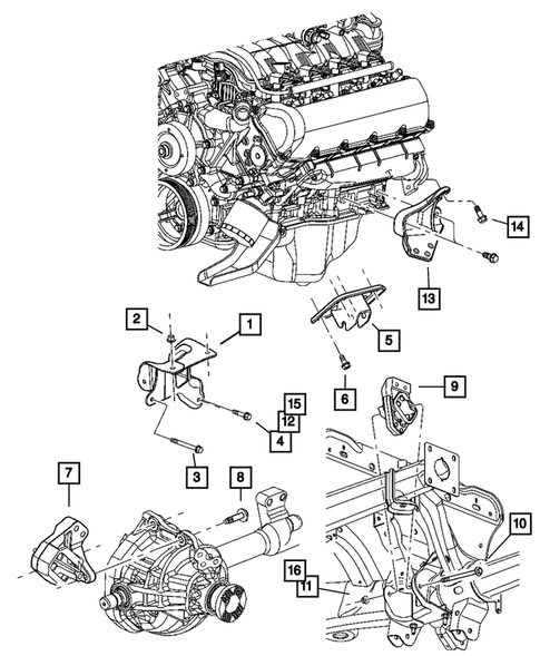 Engine Mounting for 2004 Dodge Durango #0