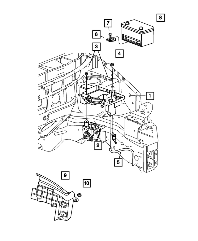 5002124AA - Electrical: Battery Tray for Mopar Image