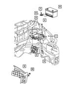 4860474AC - Electrical: Battery Tray for Chrysler: Town &amp; Country, Voyager | Dodge: Caravan, Grand Caravan Image