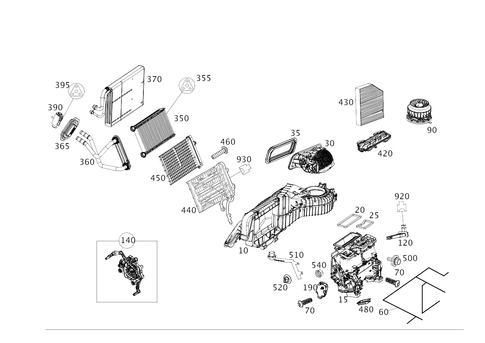 Heating and Air Conditioner Housing with Blower and Wiring Harness for 2018 Mercedes-Benz C63 AMG S #0