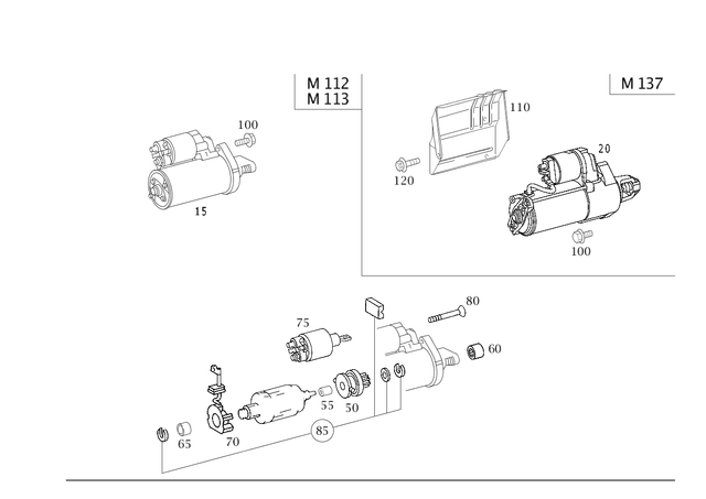 1121510001 - Electrical Equipment and Instruments: Starter for Mercedes-Benz Image image