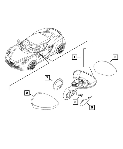 Exterior Mirror for 2019 Alfa Romeo 4C #0