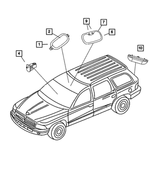 1AN73BD1AB - Instrument Panel and Radios and Consoles: Dome And Reading Lamp for Dodge: Dakota, Durango, Ram 1500, Ram 2500, Ram 3500 | Ram: Dakota Image
