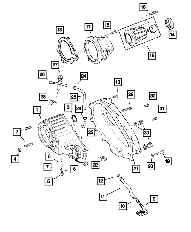 5159198AA - Transfer Case Model 233 [DHT]: Transfer Front Case for Mopar Image image