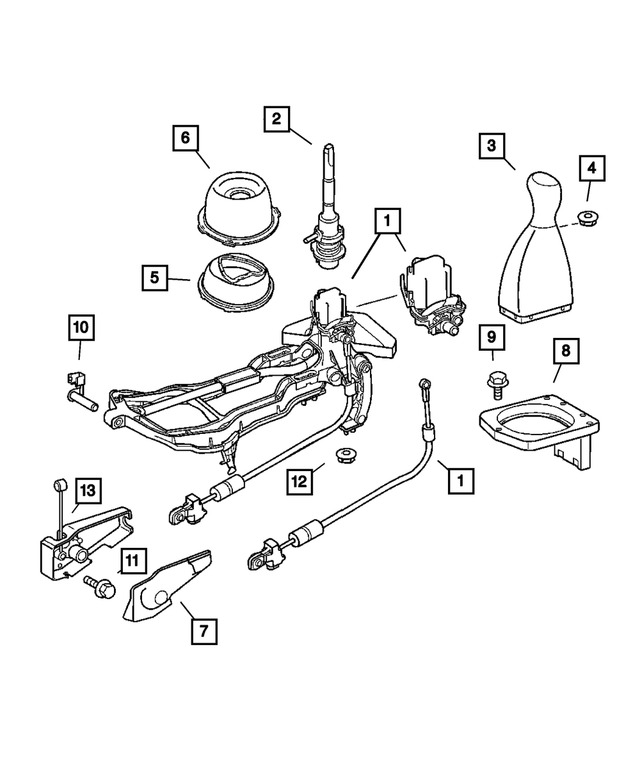 5098490AA - Manual Transmission 6 Speed [DED]: Transmission Shifter for Mopar Image