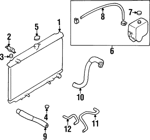 Radiator & Components for 1996 INFINITI I30 #0