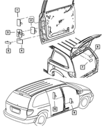 4649282AA - Labels All Vehicle Locations: Air Bag Warning Label for Chrysler: 300M, Concorde, PT Cruiser, Sebring, Town &amp; Country, Voyager | Dodge: Caliber, Caravan, Durango, Grand Caravan, Intrepid, Neon, Ram 1500, Ram 2500, Ram 3500, Stratus | Jeep: Compass, Grand Cherokee, Liberty, Patriot Image
