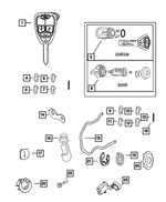 5102455AB - Wiper/Lock Cylinder and Keys: Door Lock Cylinder for Chrysler: Pacifica Image
