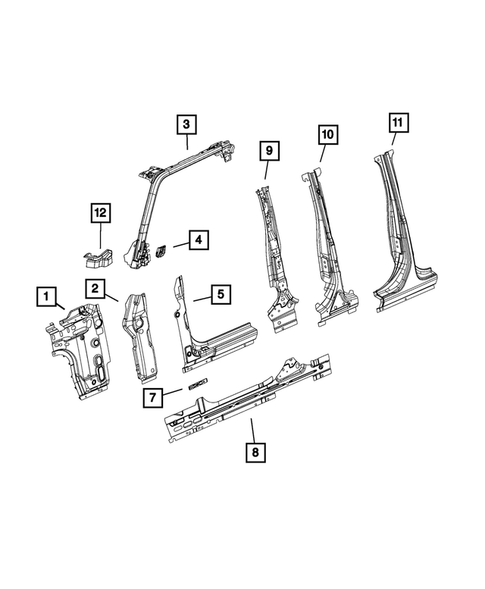 Aperture Panel and Pillar Supports for 2019 Jeep Wrangler #4