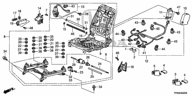 Front Seat Components (R.) (4Way Power Seat) for 2012 Honda Crosstour #0