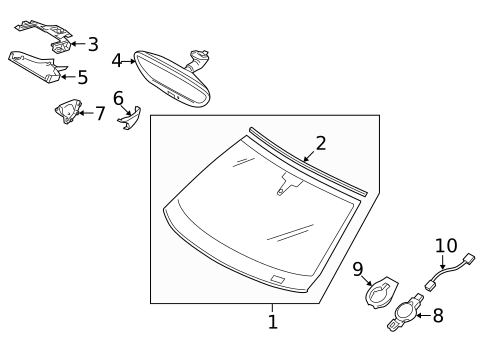 Windshield & Components for 2013 Porsche Panamera #0
