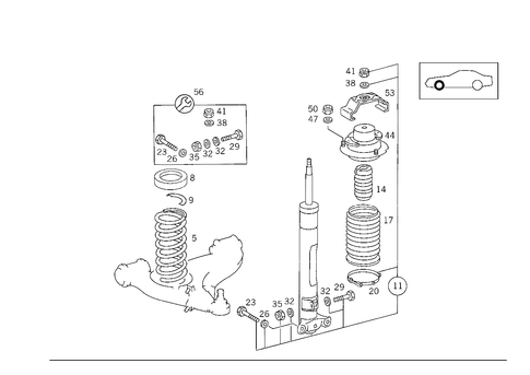 Front Springs and Suspension Standard Suspension for 1993 Mercedes-Benz 600SL #0