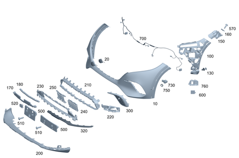 Front Bumper for 2024 Mercedes-Benz Maybach EQS 680 SUV #0