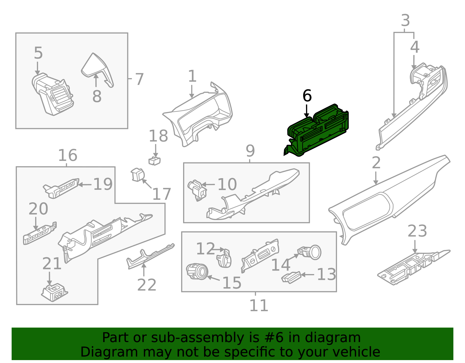 Center Dash Vent Assembly For 2017-2020 Nissan Rogue Sport – OEM Replacement 68750-6MA0A