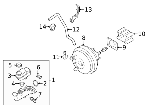 Master Cylinder - Components On Dash Panel for 2013 Nissan Frontier #0