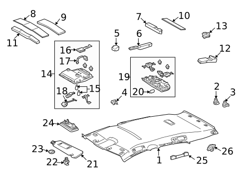 Interior Trim - Roof for 2012 Lexus RX350 #0