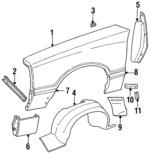 E1ZZ16005A - Body: Fender for FORD Image