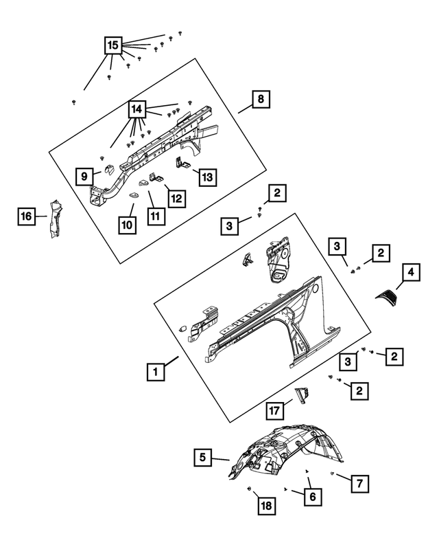 68292728AA - Body Sheet Metal Except Doors: Radiator Seal, Right for Mopar Image image