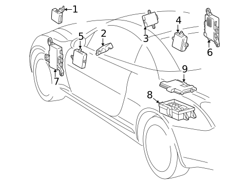 Headlamp Components for 2009 Lexus SC430 #1