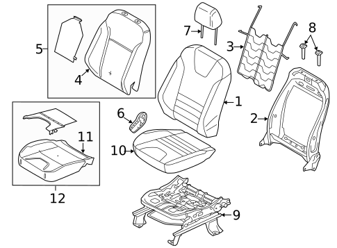 Passenger Seat Components for 2016 Ford Escape #0