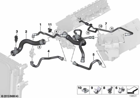 Cooling System Coolant Hoses for 2004 BMW X5 4.8is #0