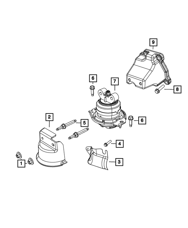 « 5090026AA – 3.6L Gas; Engine : Monture Du Moteur Ecran Thermique, Côté Gauche pour Mopar Image »