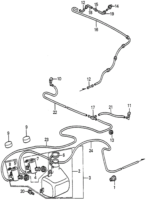 Front Windshiled Washer for 1984 Honda Accord #0