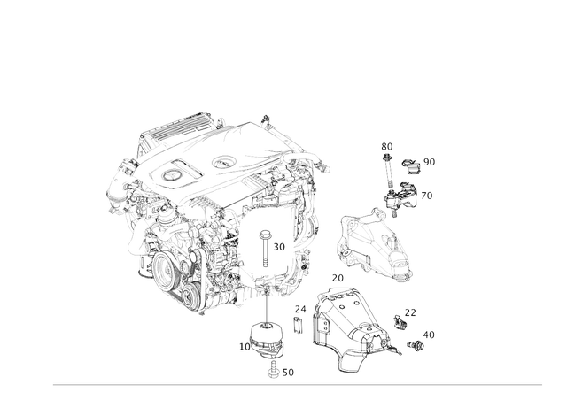 2532404200 - Engine Suspension: Engine Mount for Mercedes-Benz Image image