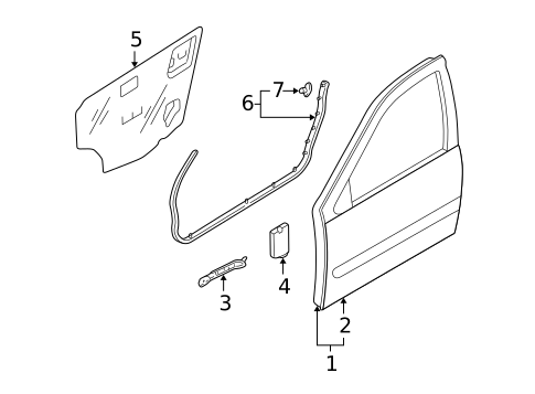 Door & Components for 2001 INFINITI I30 #1