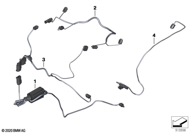 61125A881D1 - General Electrical System: Line for Keyless Ride -  for BMW-Motorrad Image image