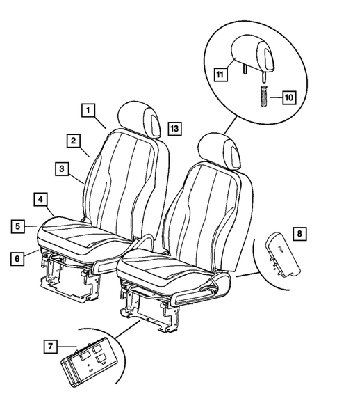 Front Seats and Attaching Parts for 2007 Chrysler PT Cruiser #1
