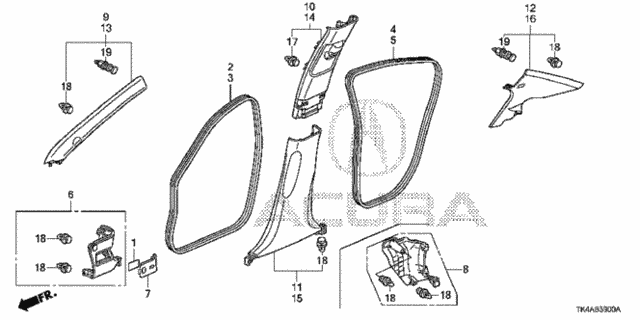 Pillar Garnish for 2013 Acura TL #0