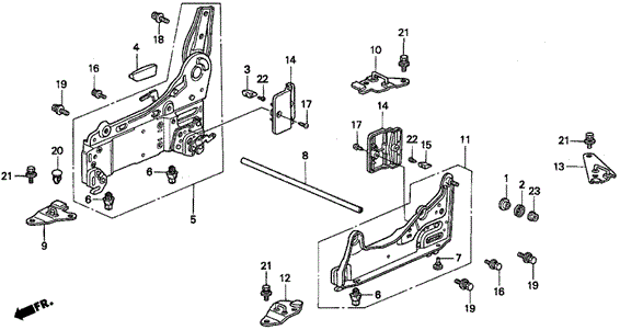 Right Middle Seat Components (Removable) for 1997 Honda Odyssey #0