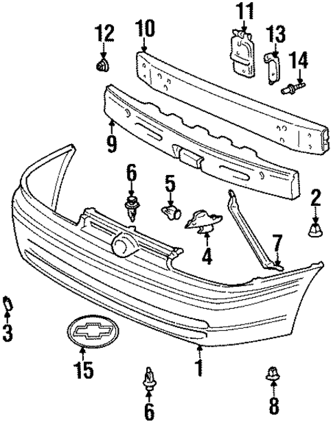 Exterior Trim - Front Bumper for 2000 Chevrolet Prizm #0