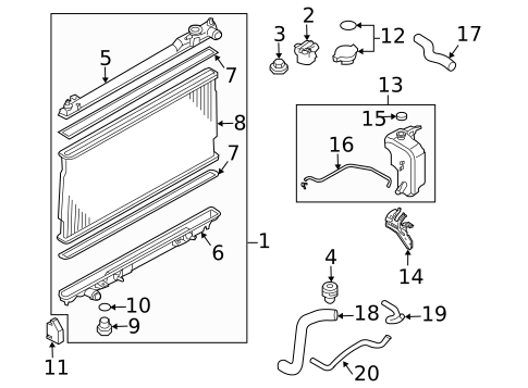 Radiator & Components for 2008 INFINITI M35 #0