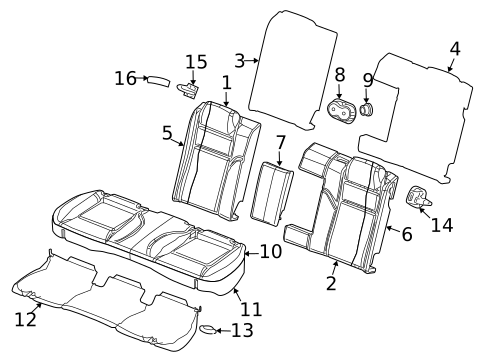 Rear Seat Components for 2018 Dodge Challenger #1