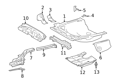 Rear Floor & Rails for 2015 Toyota Corolla #0