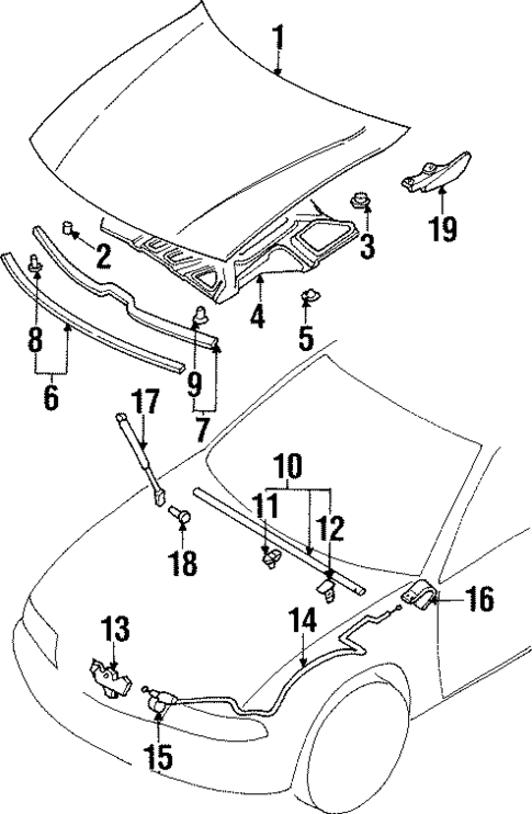 Hood & Components for 2002 Mitsubishi Diamante #0