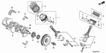 13030RCAA00 - Engine: PISTON SET (OVER SIZE) (0.25) for Honda Image