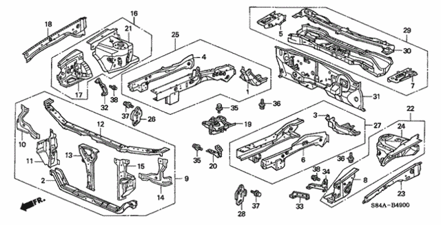 Front Bulkhead for 2002 Honda Accord #0