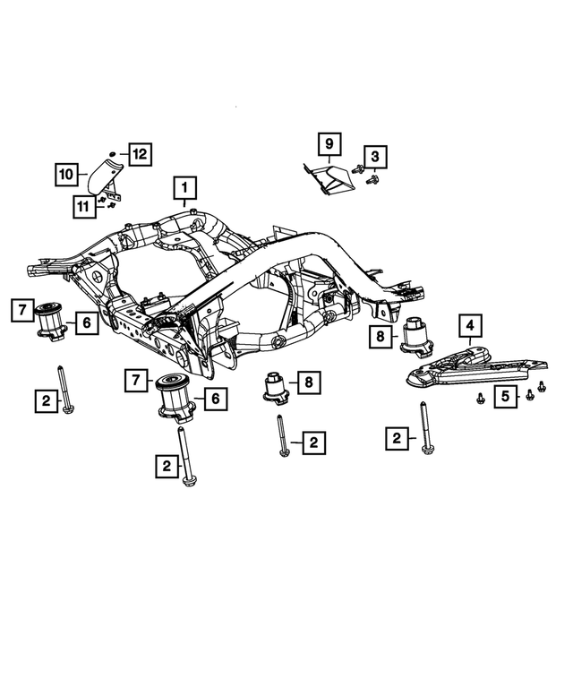 « 5181817AA – Front Suspension : Berceau Isolateur pour Mopar Image »