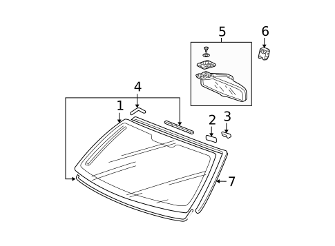 Glass - Windshield for 2008 Honda Fit #0